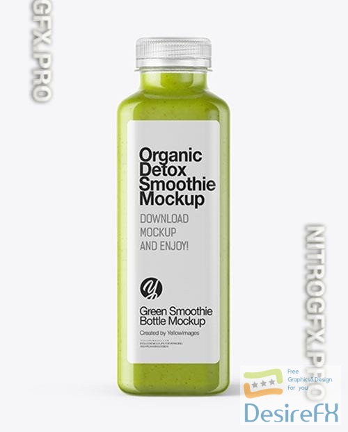 Square Green Smoothie Bottle Mockup 40813