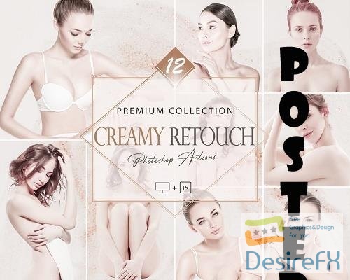 12 Creamy Retouch Photoshop Actions, Cream Bright ACR Preset, Nude Ps Filter