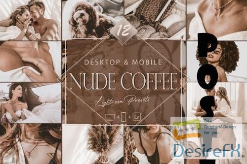 12 Nude Coffee Lightroom Presets, Moody Brownie Mobile Preset, Brown Desktop LR Filter