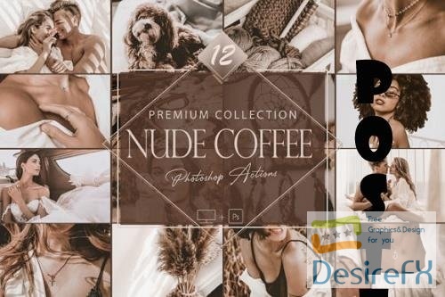 12 Nude Coffee Photoshop Actions, Moody Brownie ACR Preset, Brown Ps Filter