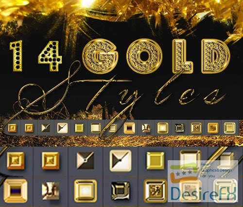 14 Gold Photoshop Styles