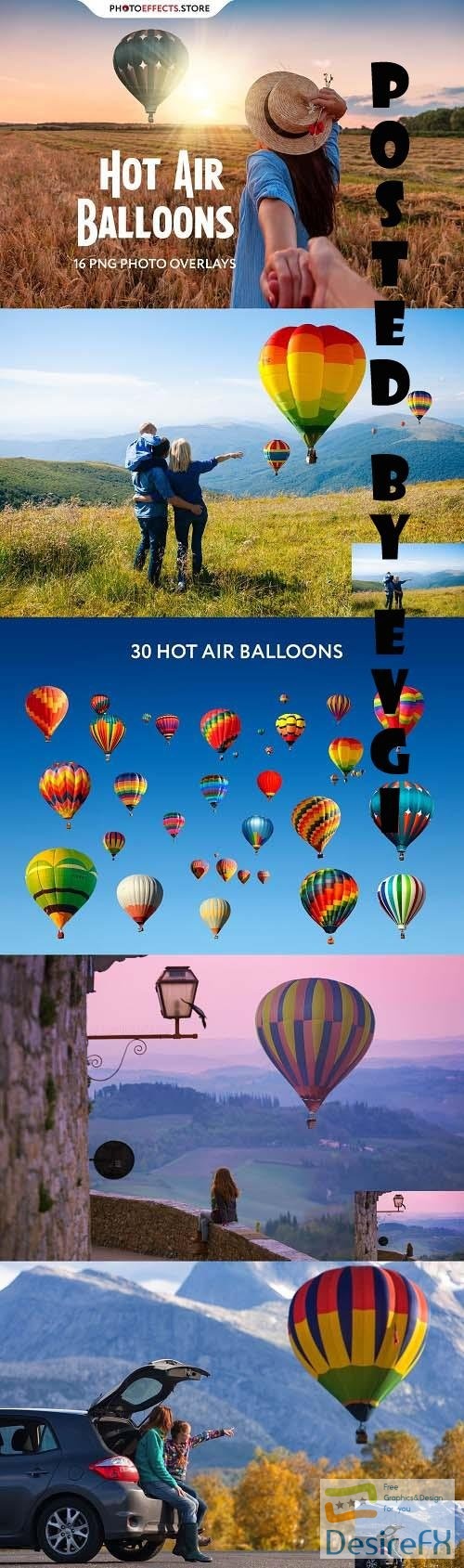 16 Hot Air Balloons Photo Overlays - 6564329