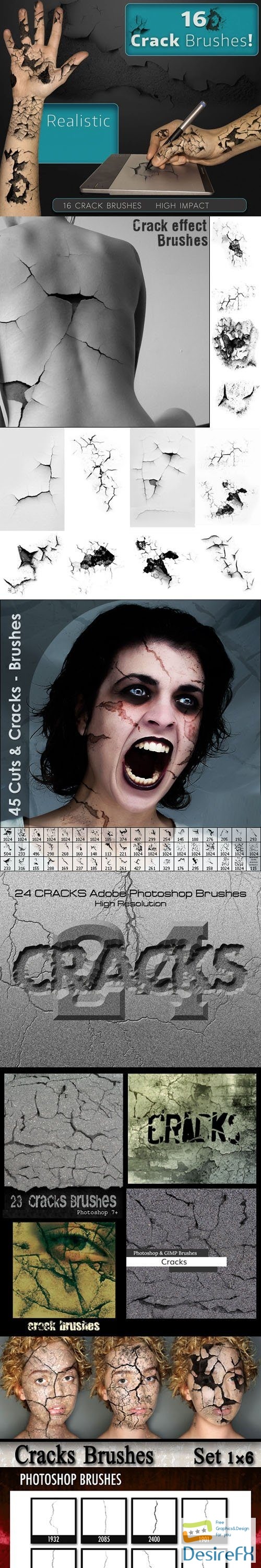 180+ Pretty Cuts and Cracks Brushes for Photoshop & Gimp
