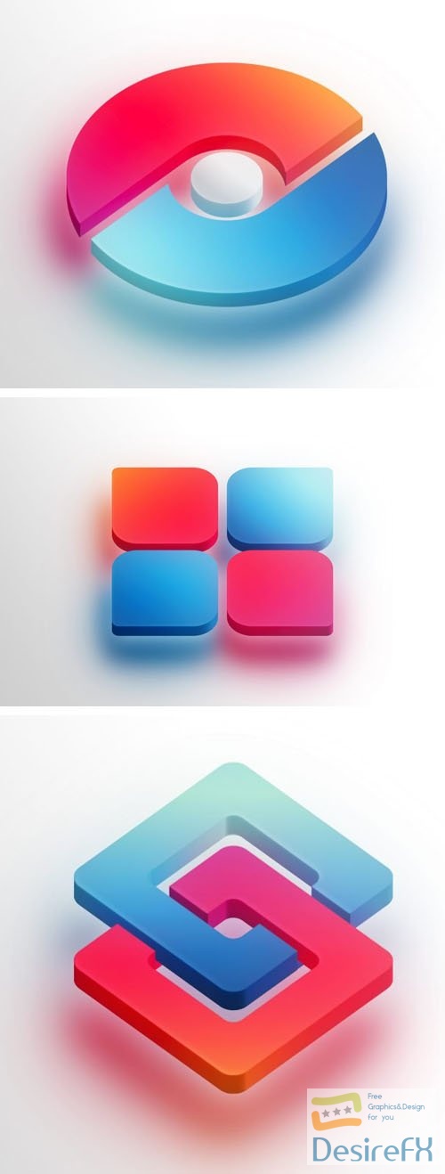 3D Icon Logo PSD Mockup Template
