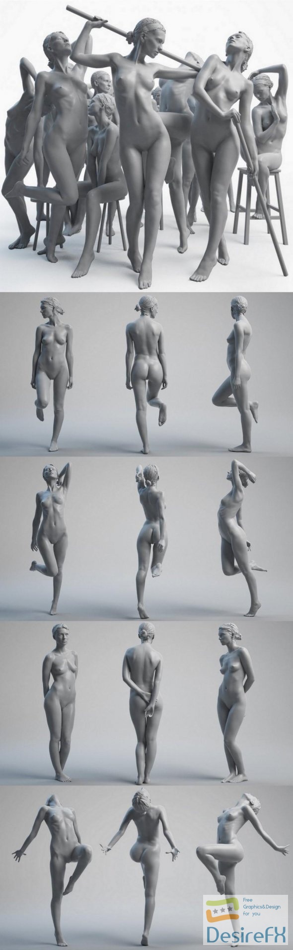 3D Scan Store Female Model Pack 01