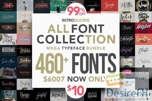 460+ Fonts - Mega Typeface Bundle