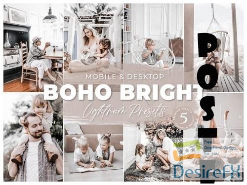 Boho Bright Mobile Desktop Lightroom Presets Lifestyle Instagram