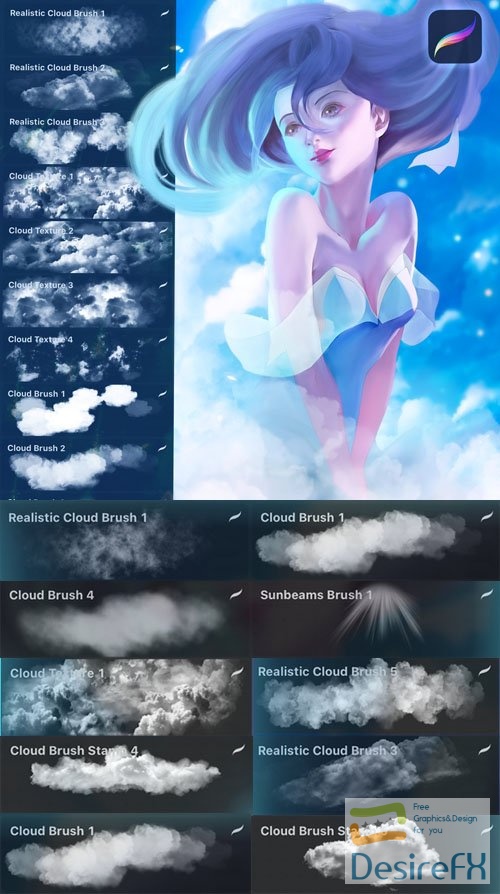 Cloud Brushes Set for Procreate