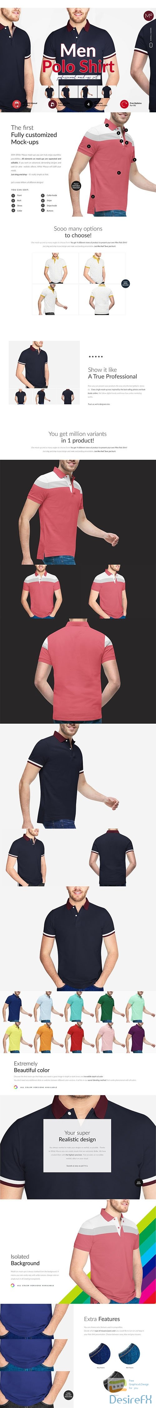 CreativeMarket - Men Polo Shirt 4x Mock-ups 5949461