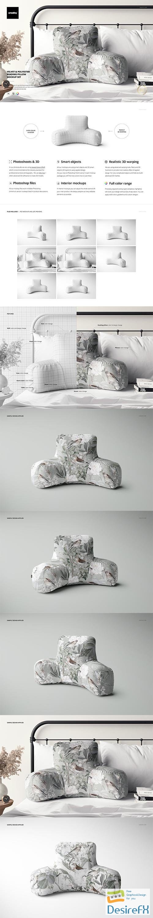 CreativeMarket - Reading Pillow Mockup Set 6494376