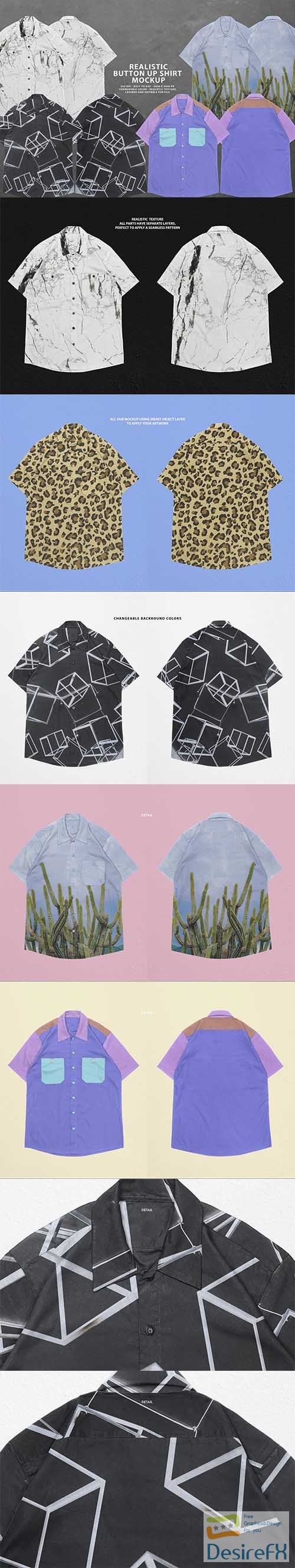 CreativeMarket - Realistic Button-Up Shirt Mockup 5931439
