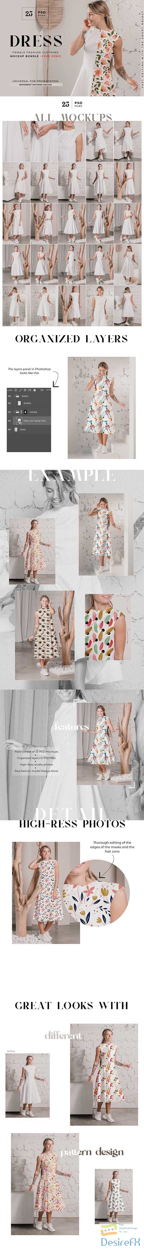 CreativeMarket - Women Sleeveless Dress Mockup Bundle 6504474
