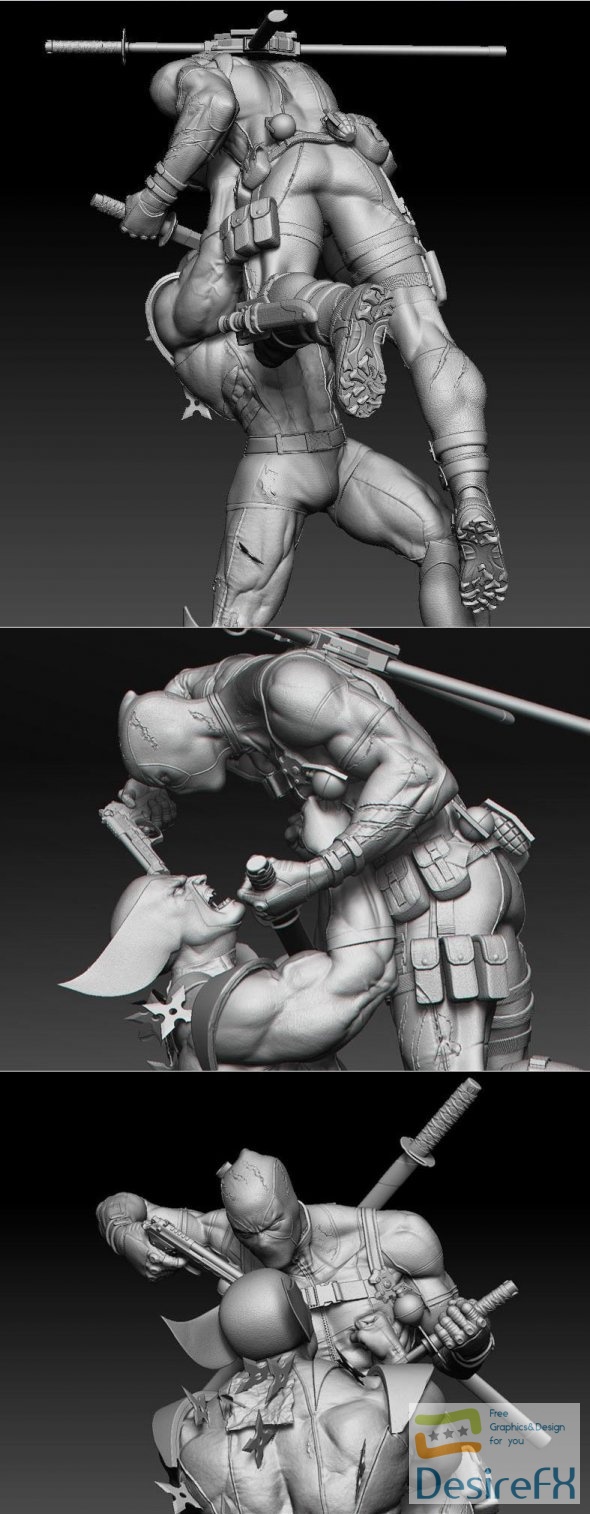 Deadpool vs Wolverine 3D Print