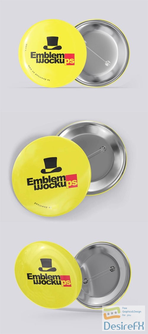 Emblem Pin Badge PSD Mockup Template