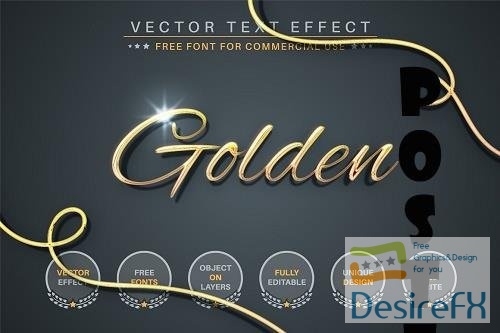 Gold Lettering Editable Text Effect - 6551040