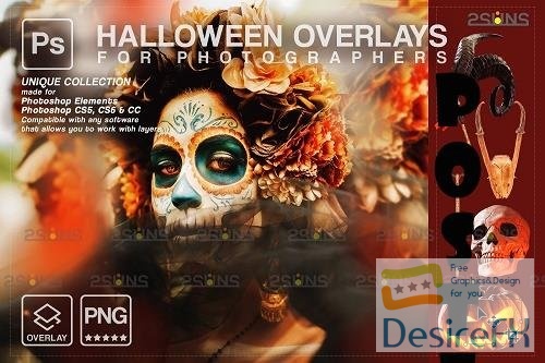 Halloween clipart Halloween overlay, Photoshop overlay V18 - 1584036