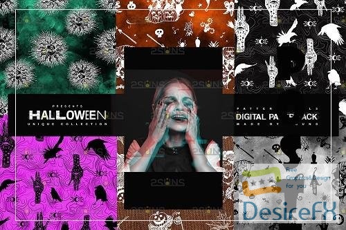 Halloween Digital Paper, Halloween Horror Witch Skulls Ghost - 781923