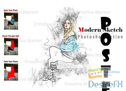 Modern Sketch Photoshop Action - 6565744