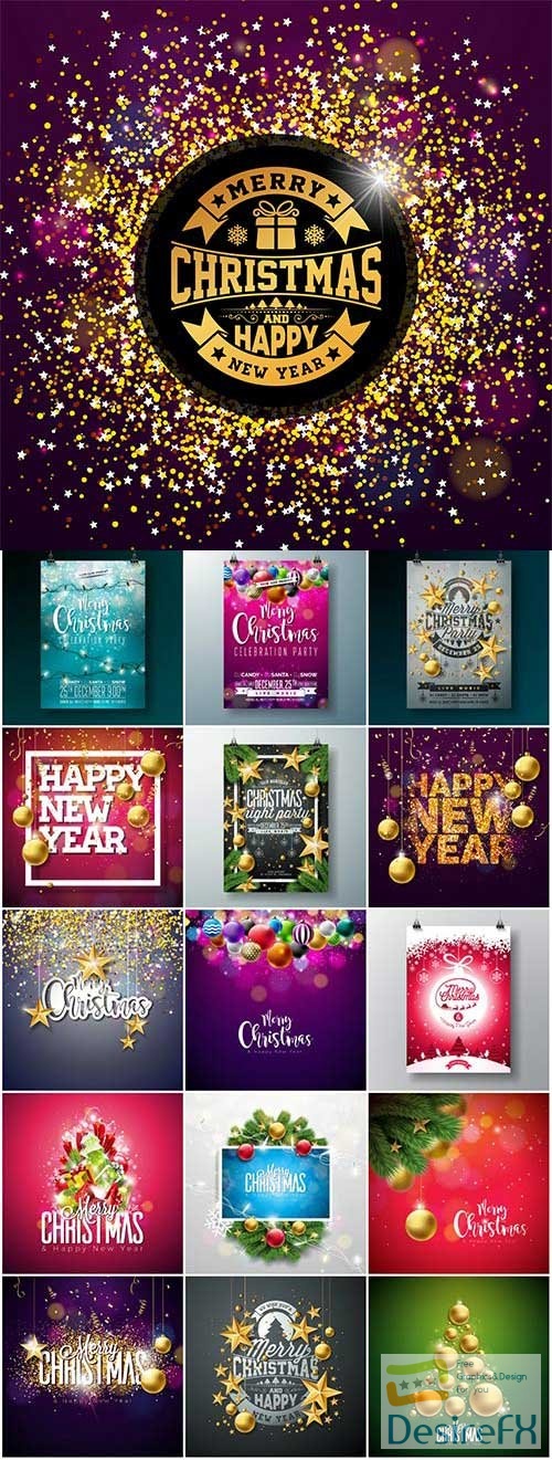 New Year and Christmas vector vol 6