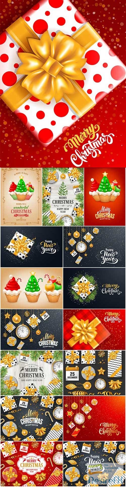 New Year and Christmas vector vol 8
