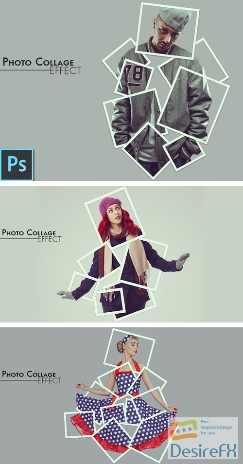 Photo Collage Effect PSD Template + Tutorial
