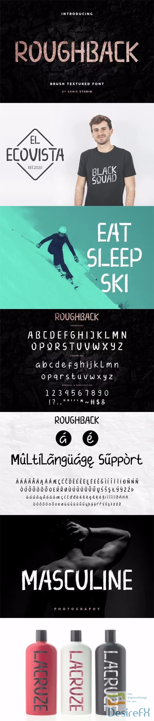 Roughback Script - Rough Brush Textured Typeface
