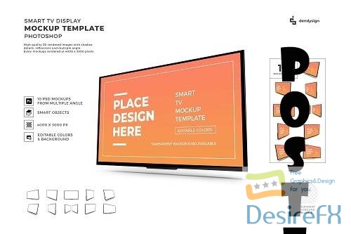Smart TV Display Mockup Template Bundle - 1644338