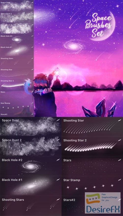 Space Brushes Set for Procreate