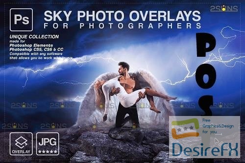 Stormy sky overlay &amp; Night sky overlay, Photoshop overlay V9 - 1583998