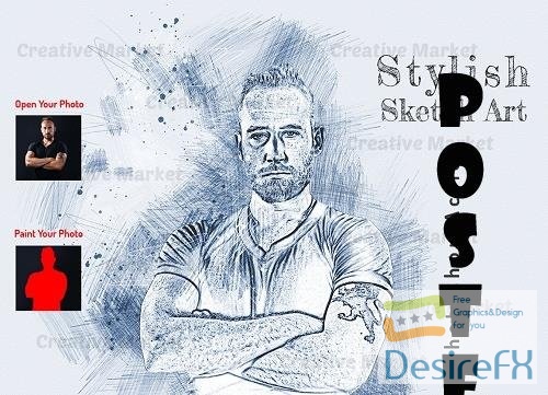 Stylish Sketch Art PS Action - 6561769
