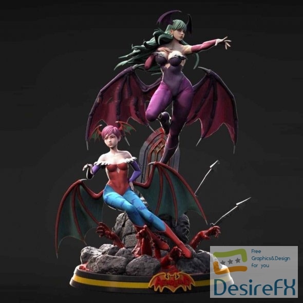 Succubus Morika and Lilith Vampire 3D Print