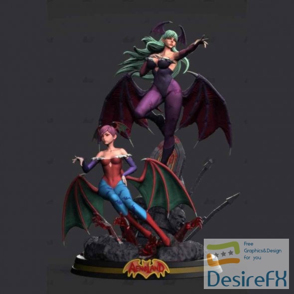 Succubus Morika and Lilith Vampire 3D Print