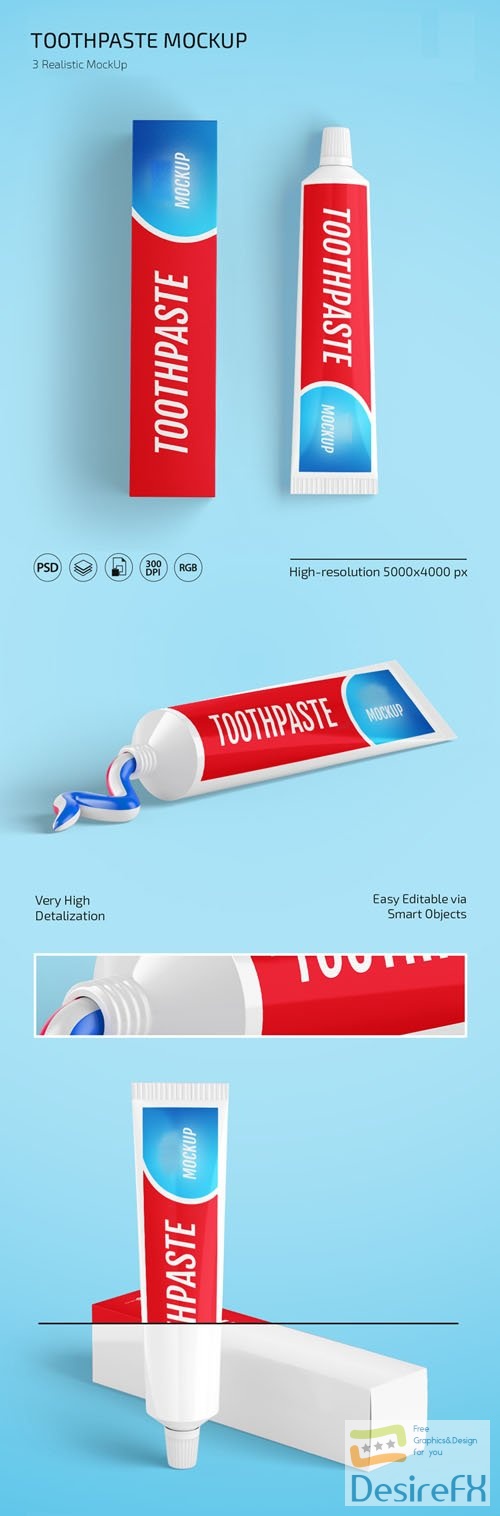 Toothpaste PSD Mockup Template