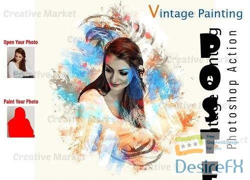 Vintage Painting Photoshop Action - 6547993