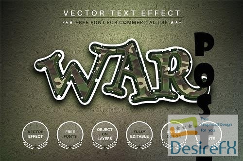 War Editable Text Effect, Font Style - 6561155