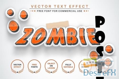 Zombie Sticker Editable Text Effect - 6567006
