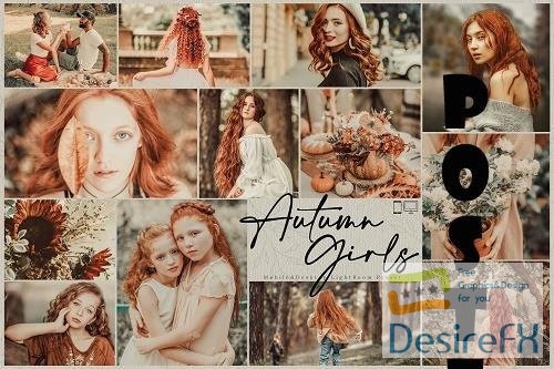 10 Autumn Girls Mobile &amp; Desktop Lightroom Presets - 1636377