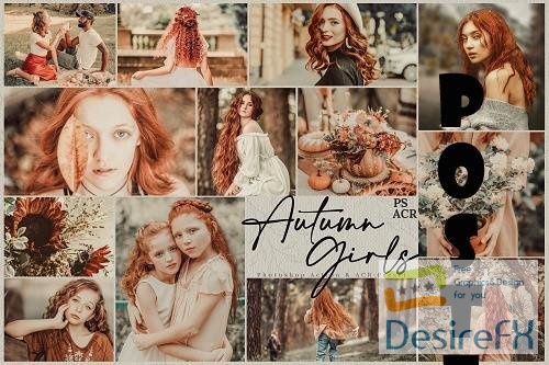 10 Autumn Girls Photoshop Actions And ACR Presets - 1636384
