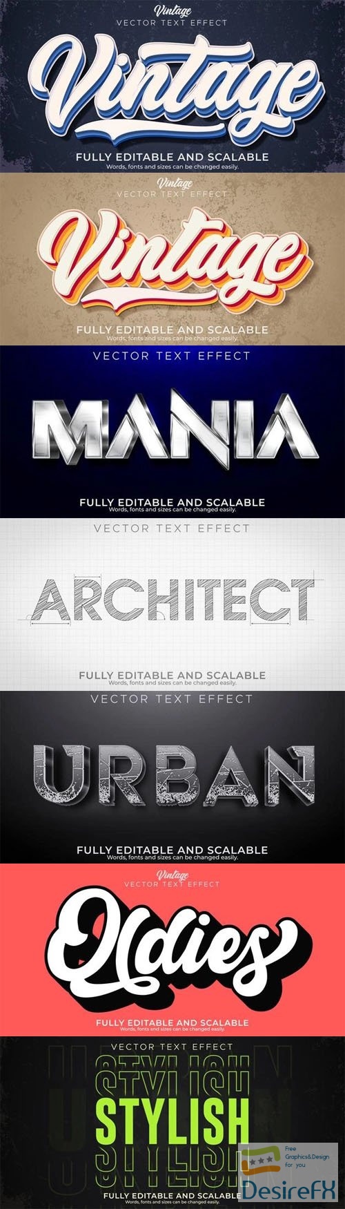 14 Text Effects Vector Styles Templates