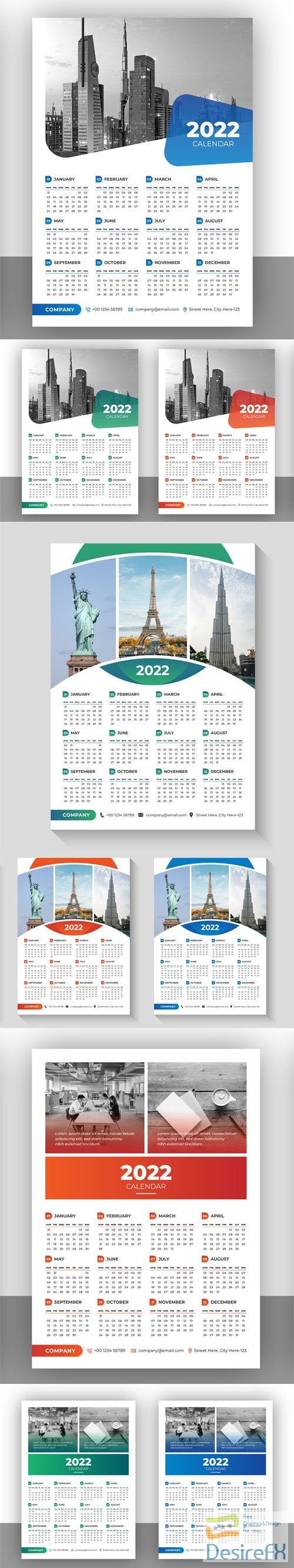 18 Calendar 2022 Vector Templates