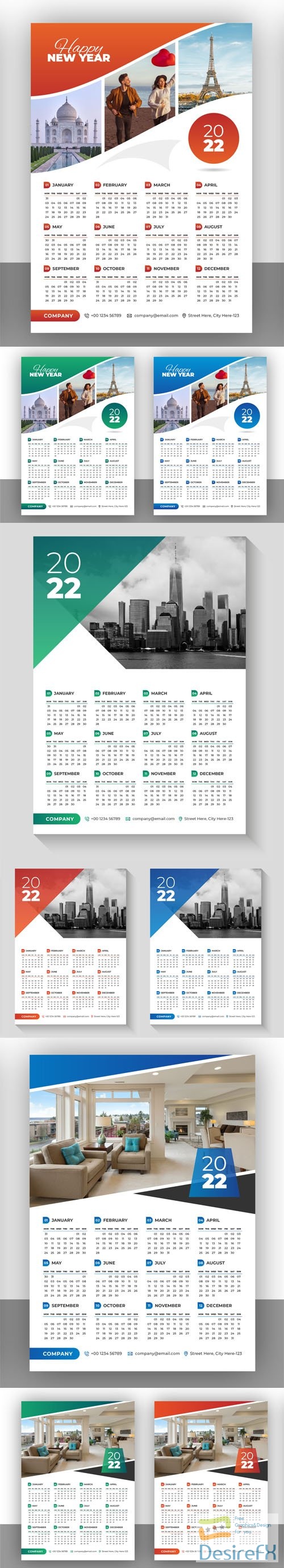 18 Calendar 2022 Vector Templates Vol.2