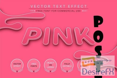 3D Pink - Editable Text Effect - 6653523