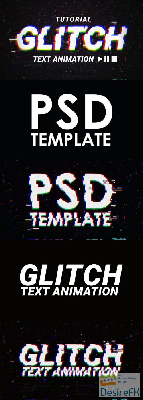 Animated Glitch Text Effect for Photoshop + Tutorial