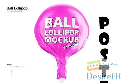 Ball Lollipop Candy Mockup
