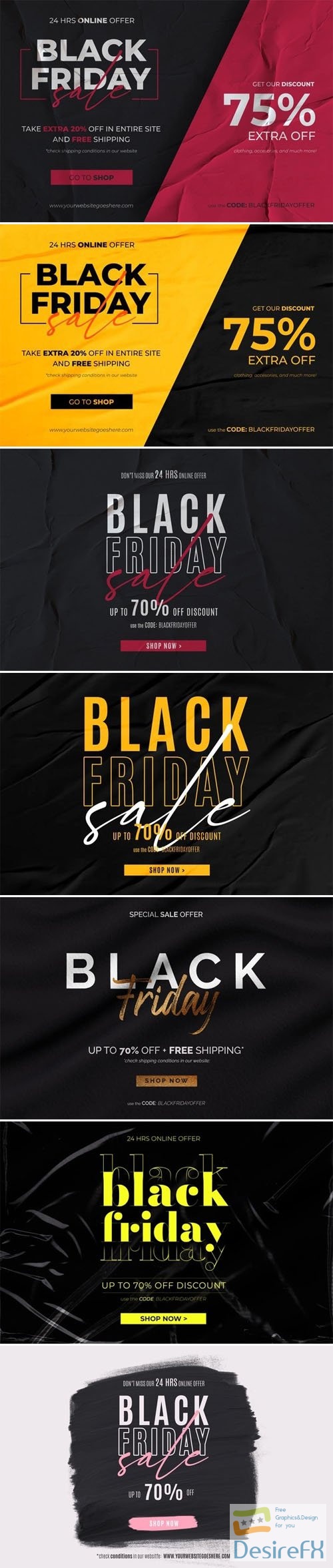 Black Friday Sale Banners PSD Templates