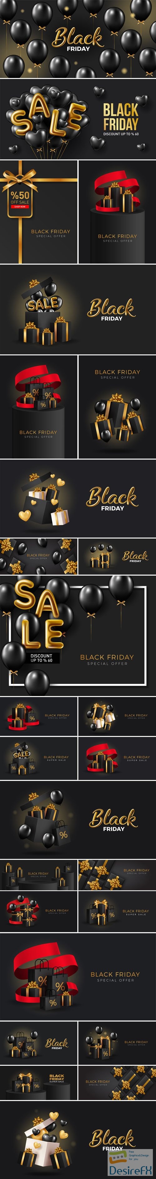Black Friday - Vector Banners &amp; Backgrounds Templates