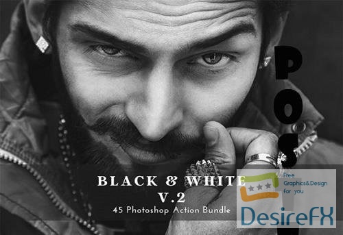 Black &amp; White Photoshop Action Bundle V2