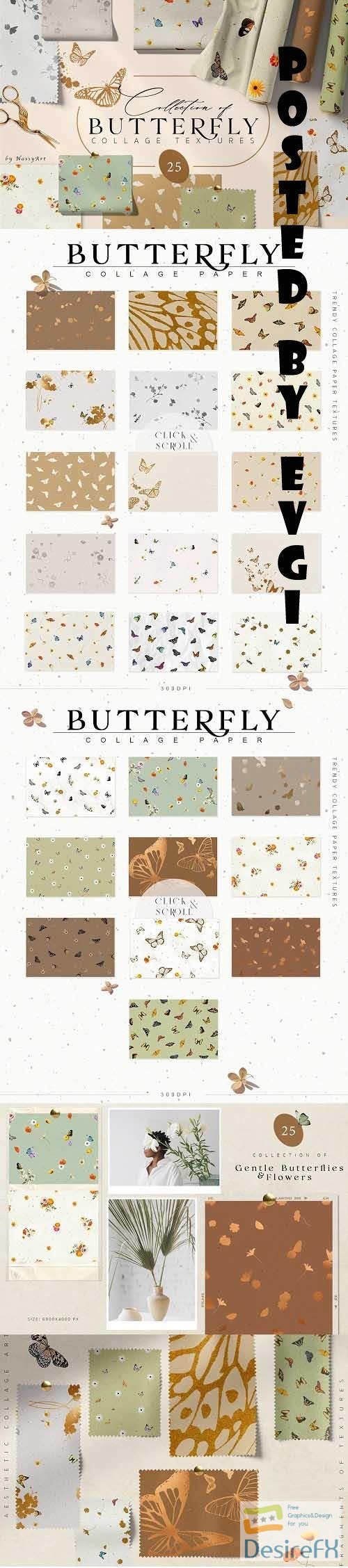 Butterfly Collage Paper Textures - 6685410