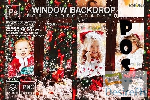 Christmas window overlay &amp; Photoshop overlay - 1668338