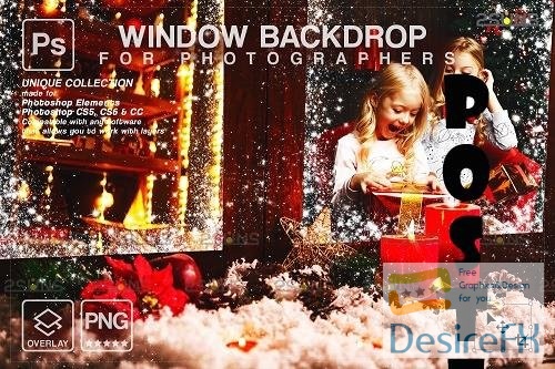 Christmas window overlay &amp; Photoshop overlay V2 - 1668387